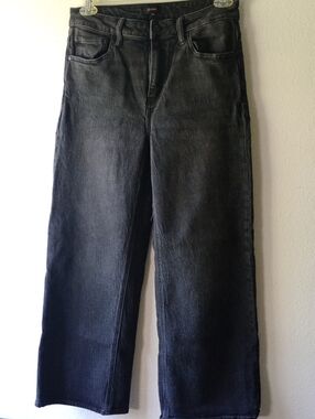 Quince Black Washed Out Denim Wide Leg Jeans Size 30